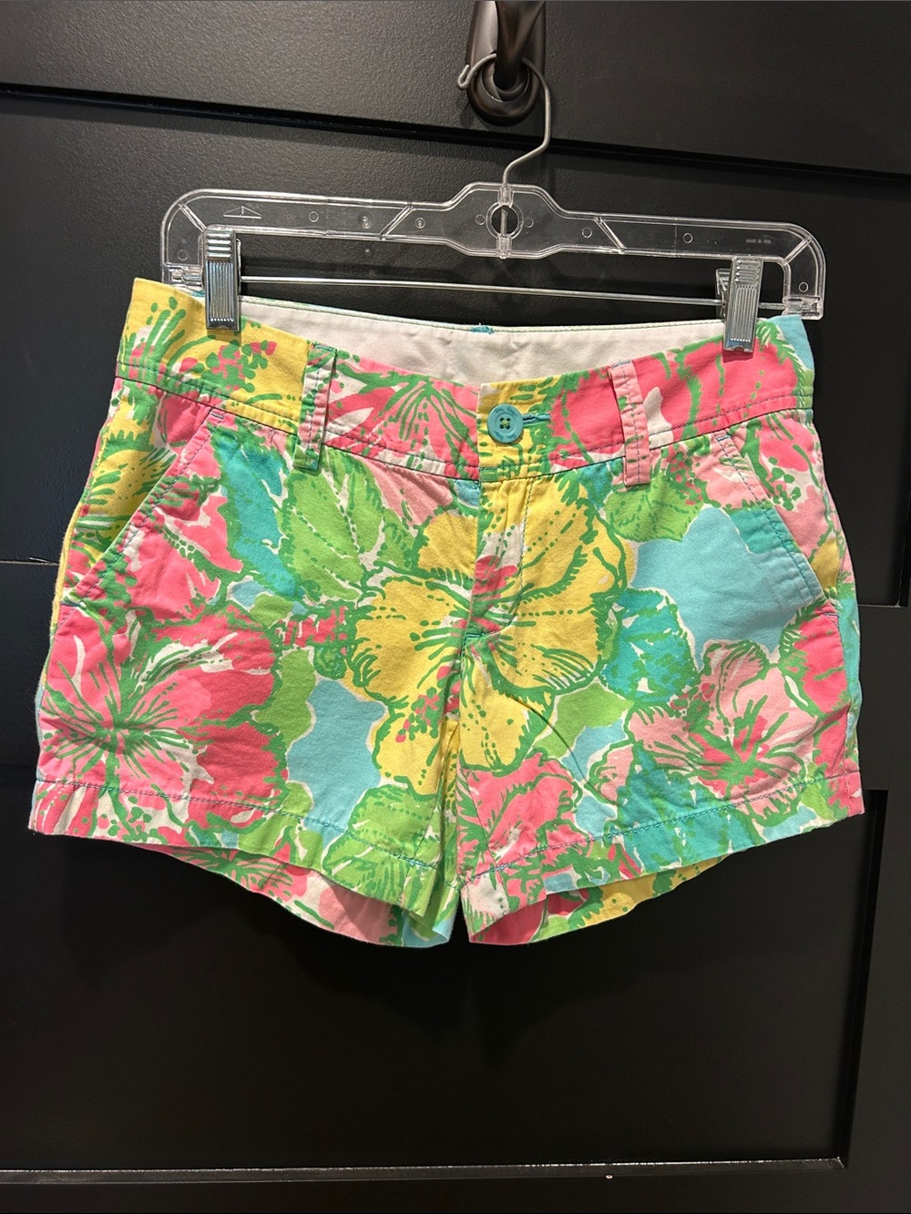 Lilly Pulitzer Callahan short Floral Print Cotton Shorts in Pink, Green & Yellow